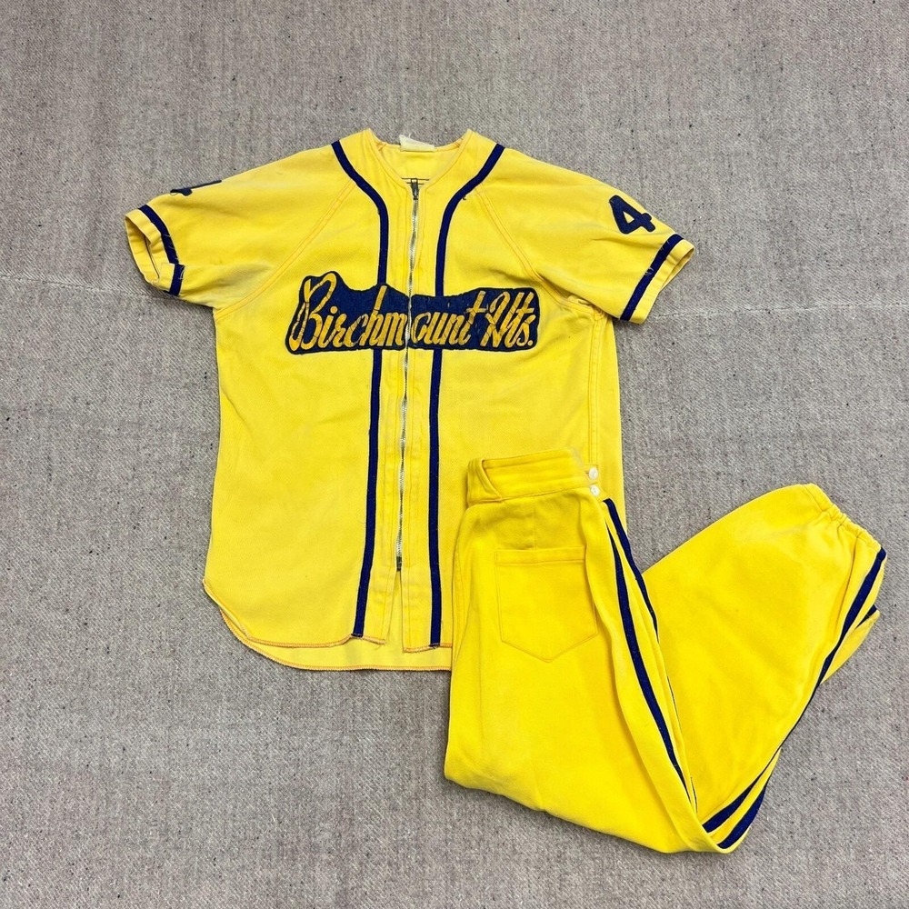 Vintage Birchmount Height Baseball Jersey Boys Yellow 1960s Toronto Scarborough